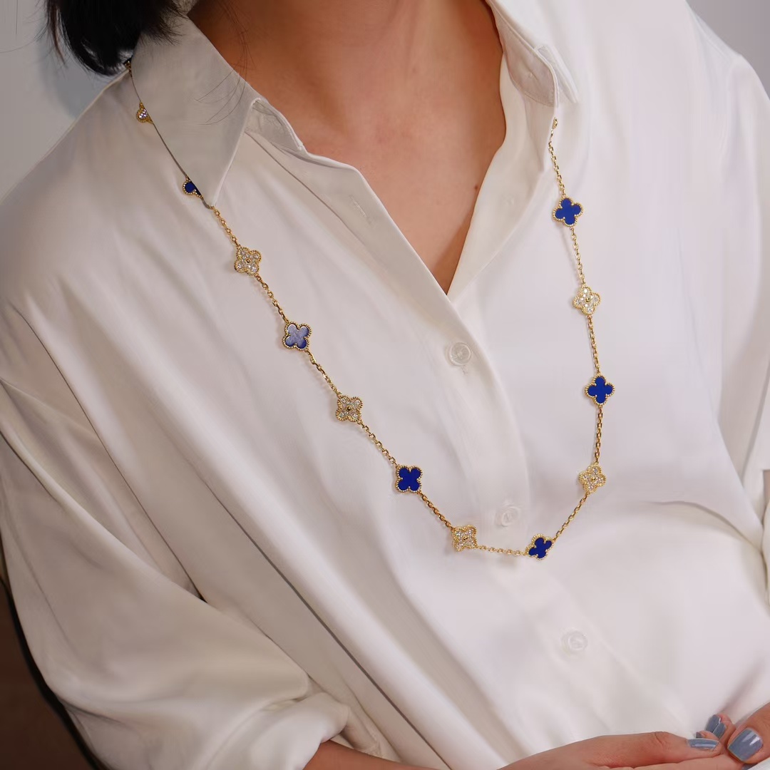 replica Van Cleef & Arpels Vintage Alhambra Long Necklace, 20 Motifs - H Lin Jewelry