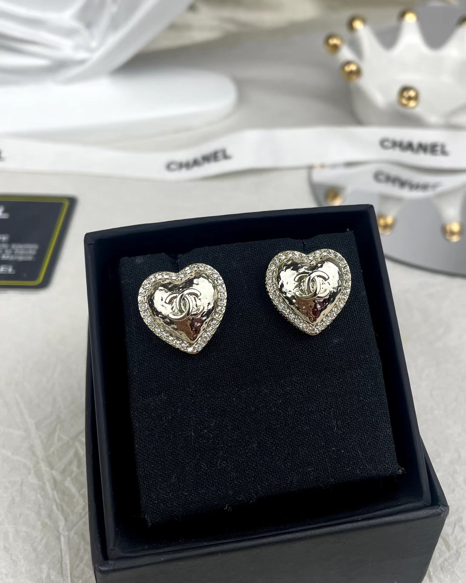 replica Chanel Gold Love Heart Stud Earring - H Lin Jewelry