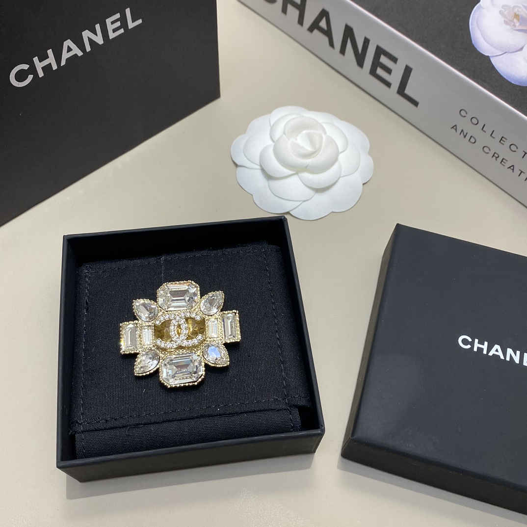 replica Chanel Luxury Rhinestone Flower Brooch - H Lin Jewelry