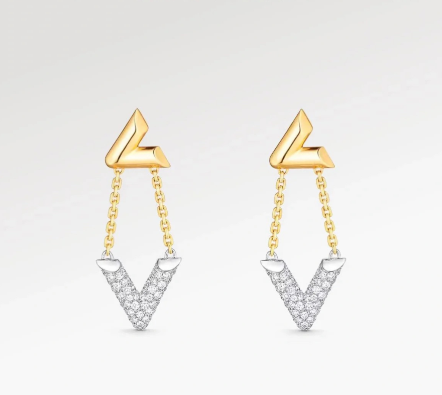 replica Louis Vuitton Mixed Metal Color Long Dangle Earrings - H Lin Jewelry