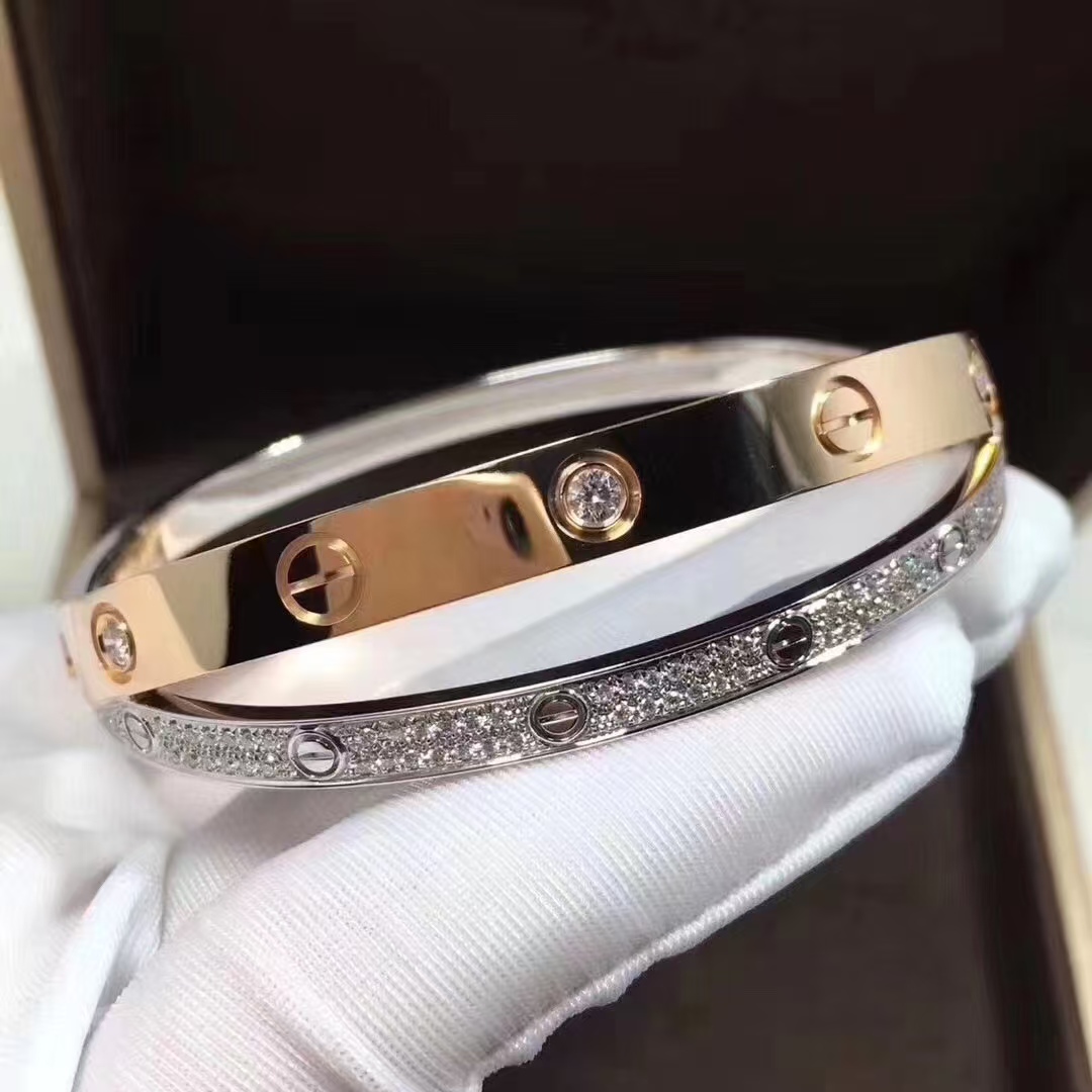 replica Cartier Cross Mixed Metal Color LOVE Bracelet Bangle - H Lin Jewelry