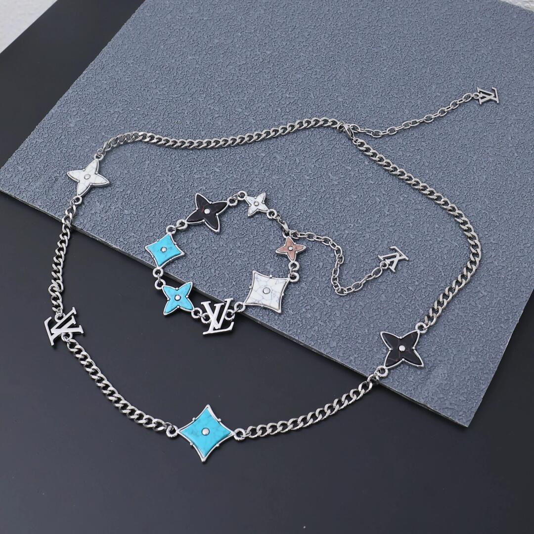 replica Louis Vuitton Cuban Chain LV Monogram Men Bracelet Necklace - H Lin Jewelry