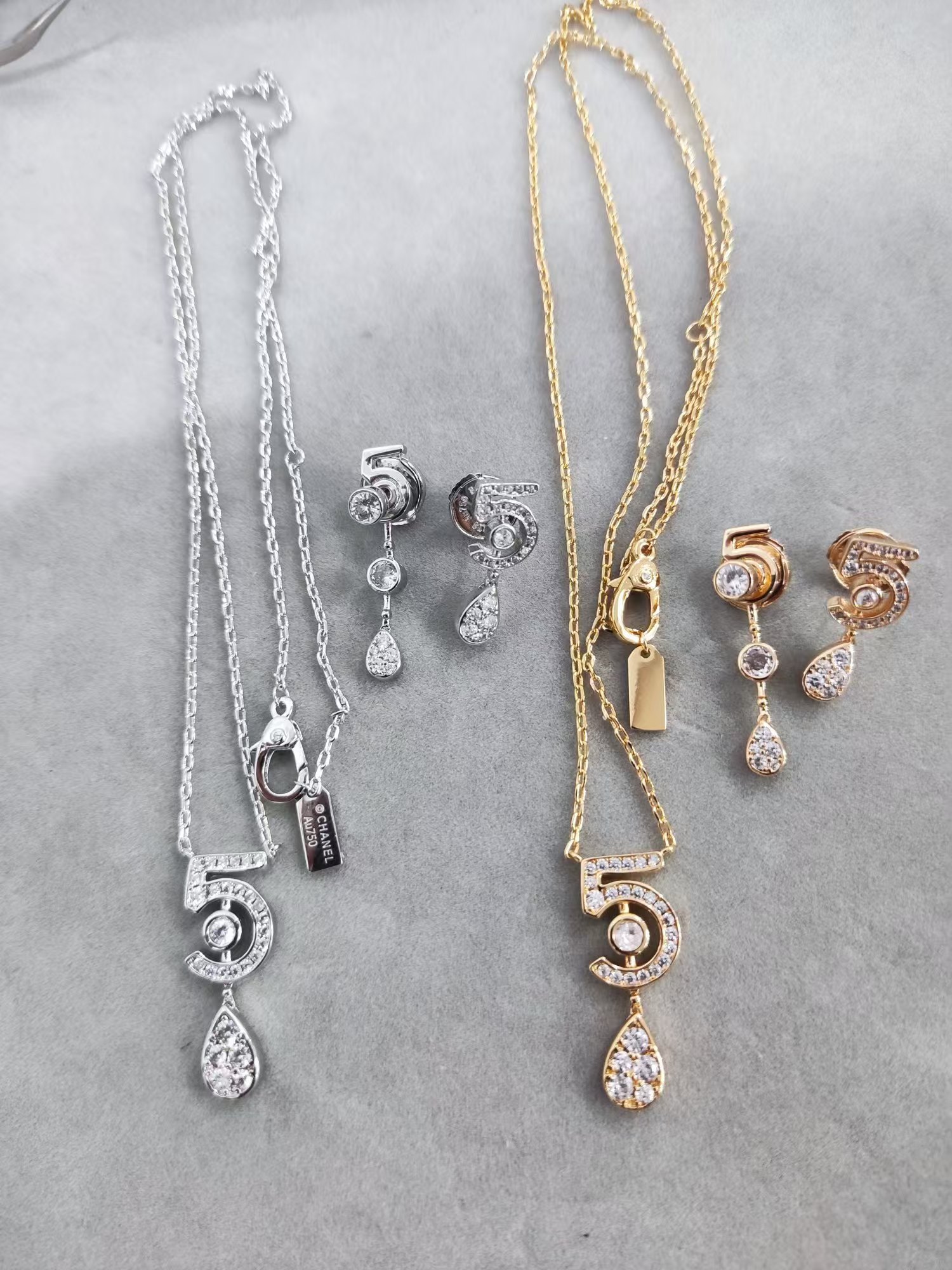 replica Chanel NO.5 Teardrop Pendant Necklace - H Lin Jewelry