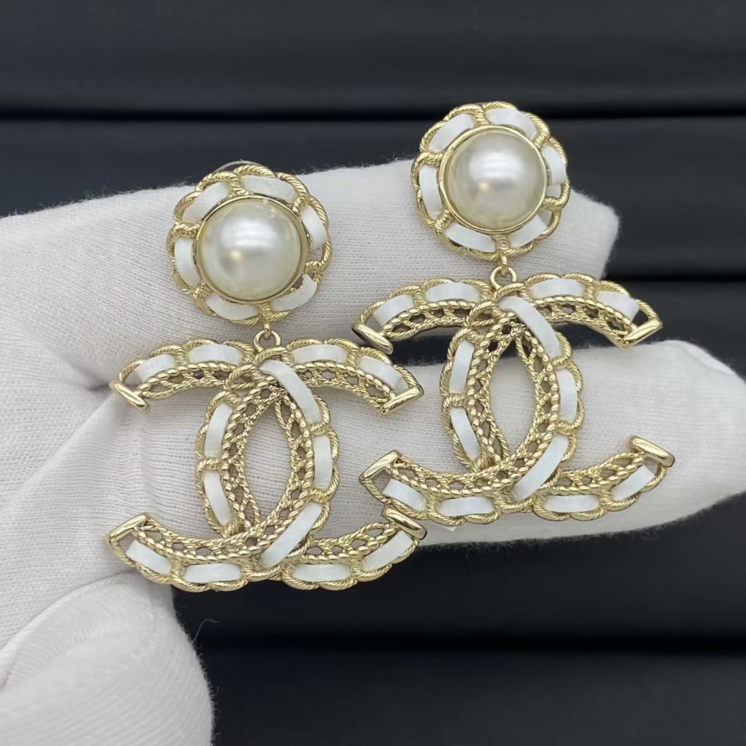 replica Chanel Leather Woven Big Double C Earrings - H Lin Jewelry