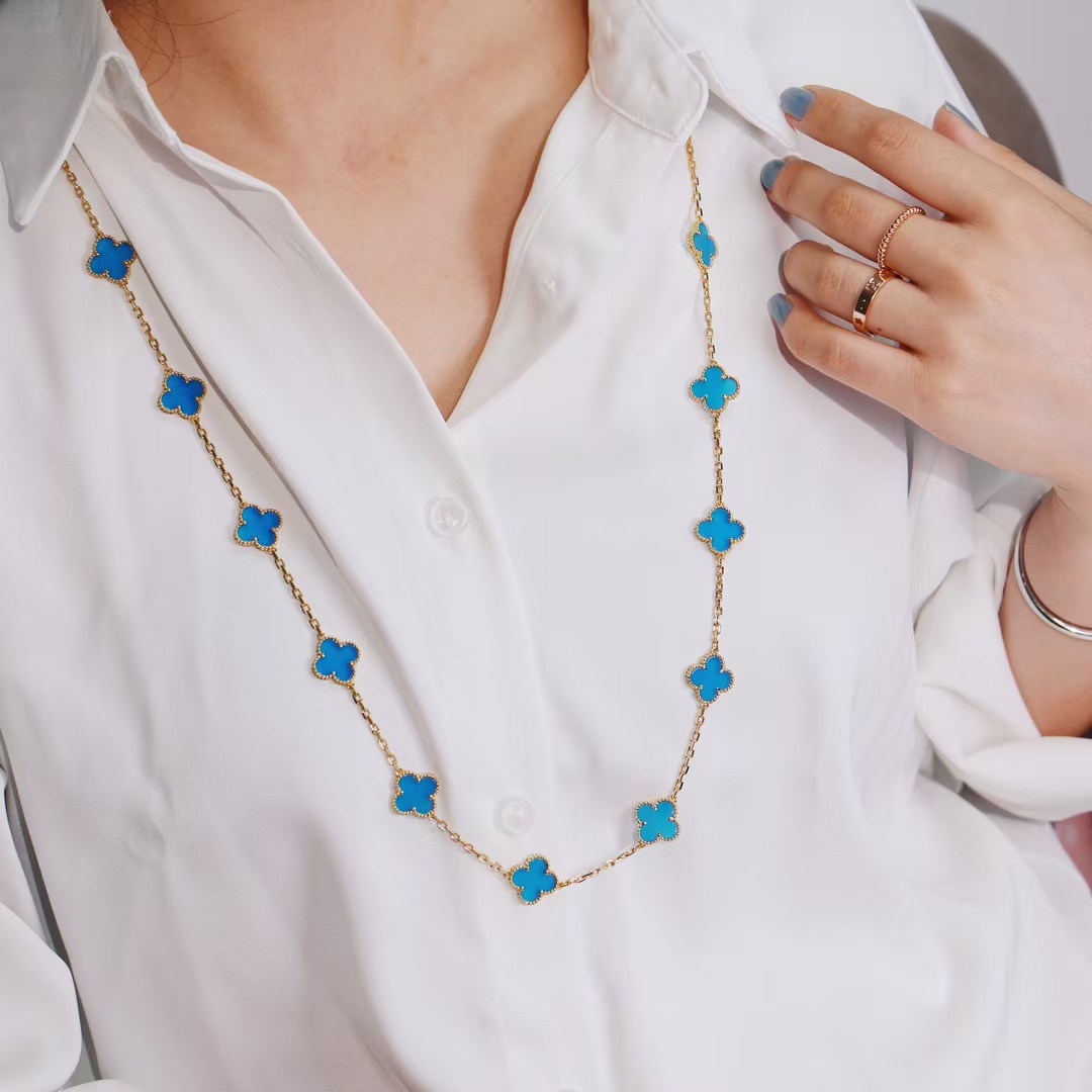 replica Van Cleef & Arpels Vintage Alhambra Long Necklace, 20 Motifs - H Lin Jewelry