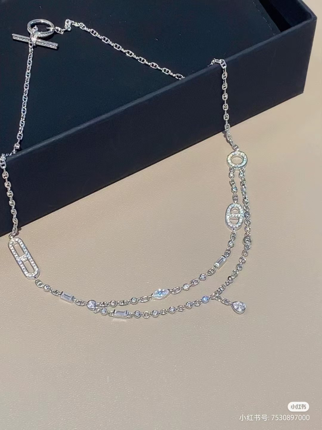 replica Hermes Pig Nose Teardrop Diamond Pendant Necklace - H Lin Jewelry