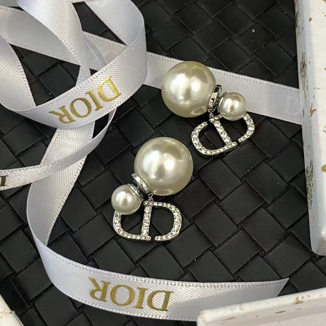 replica Dior Silver CD Pearl Earrings - H Lin Jewelry