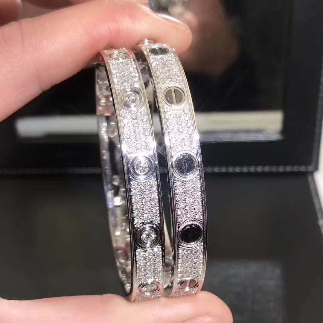 replica Cartier LOVE Bracelet Bangle, Diamond Paved - H Lin Jewelry