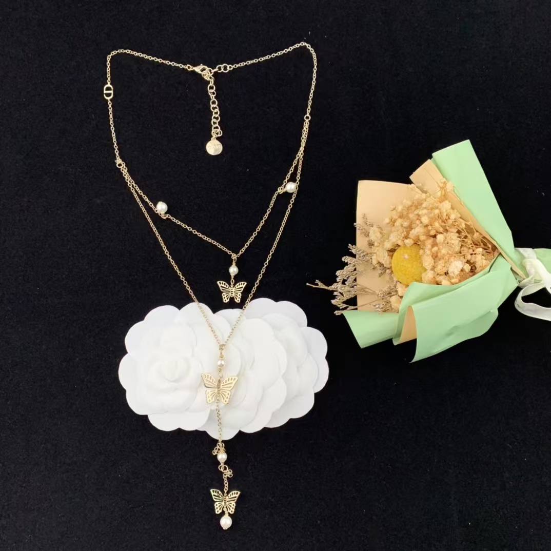replica Dior Butterfly Two Layered Long Y Necklace - H Lin Jewelry