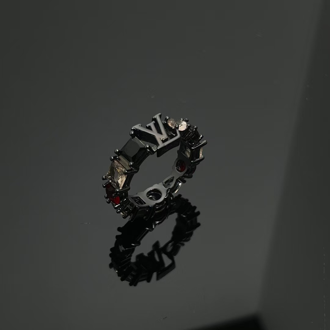 replica Louis Vuitton Unisex Wide Band Black Ring - H Lin Jewelry