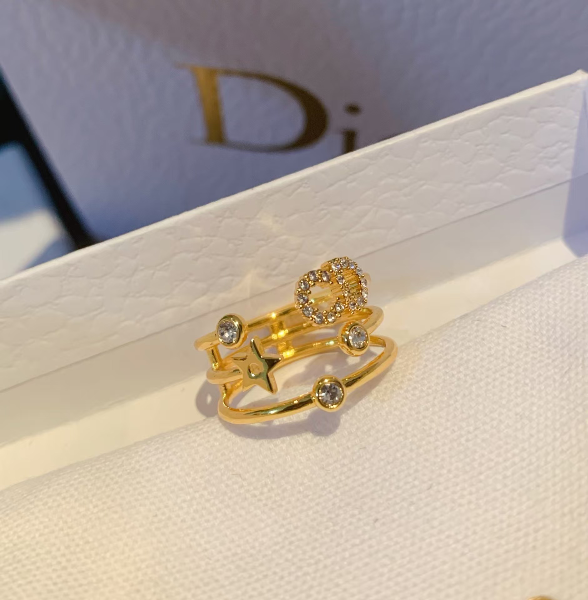 replica Dior CD Three Layers Ring - H Lin Jewelry