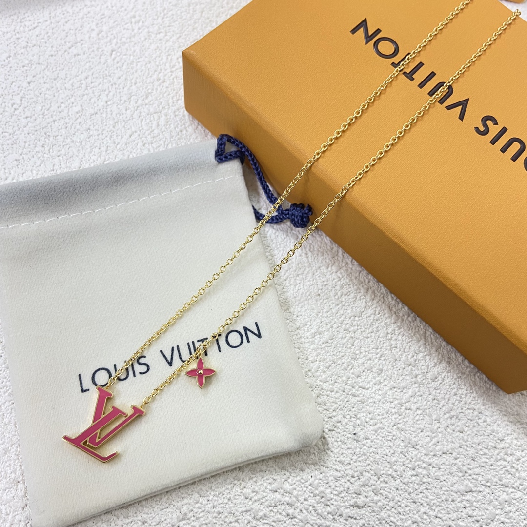 replica Louis Vuitton Pink LV Monogram Bracelet Necklace - H Lin Jewelry