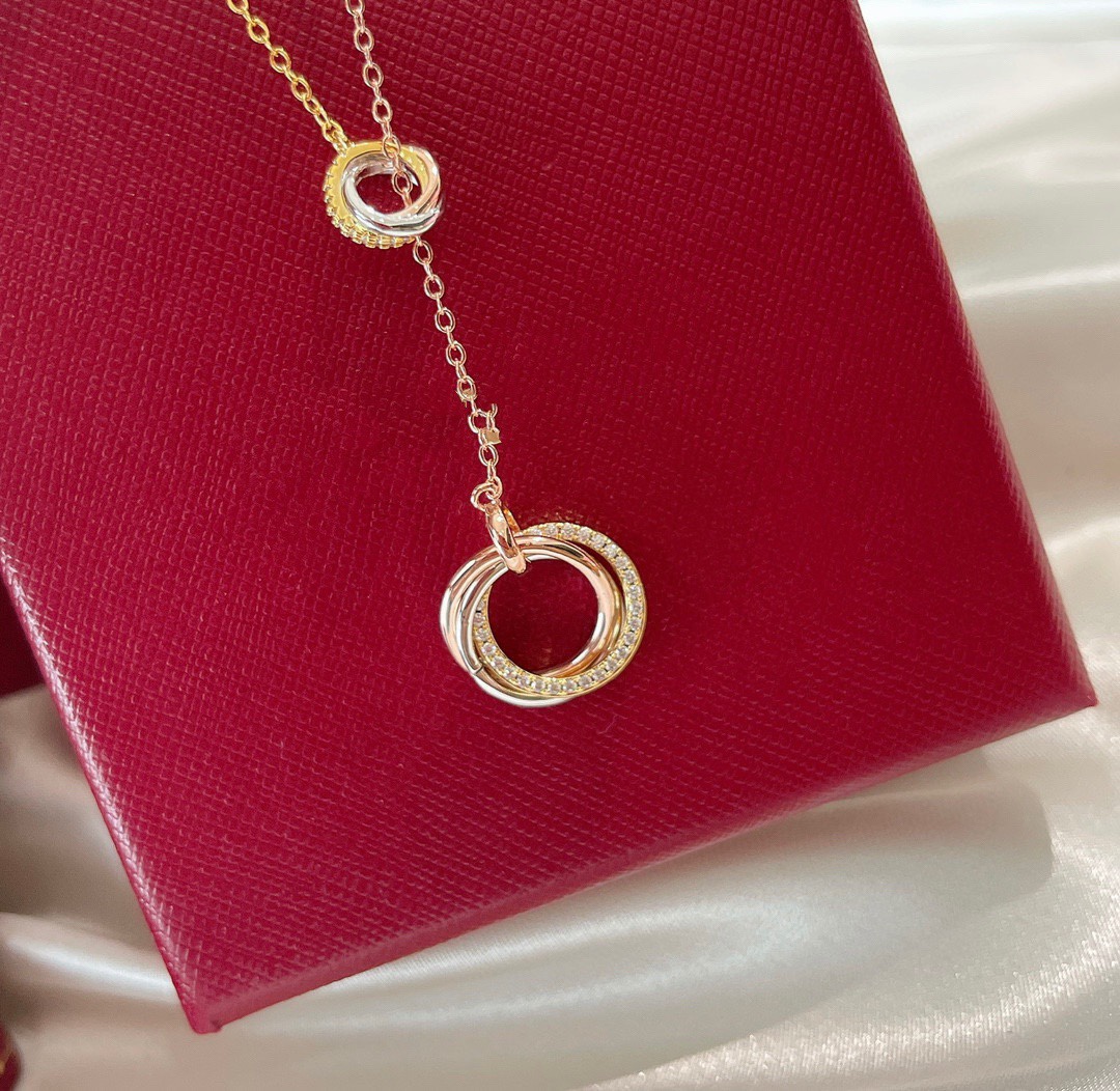 replica Cartier Three Colors Round Wrap Pendant Necklace - H Lin Jewelry