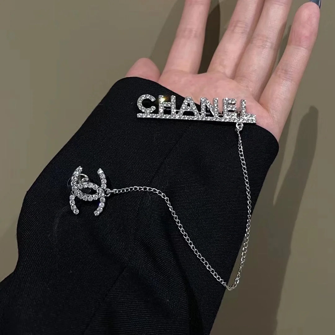 replica Chanel Monogram Tassel Chain Brooch - H Lin Jewelry