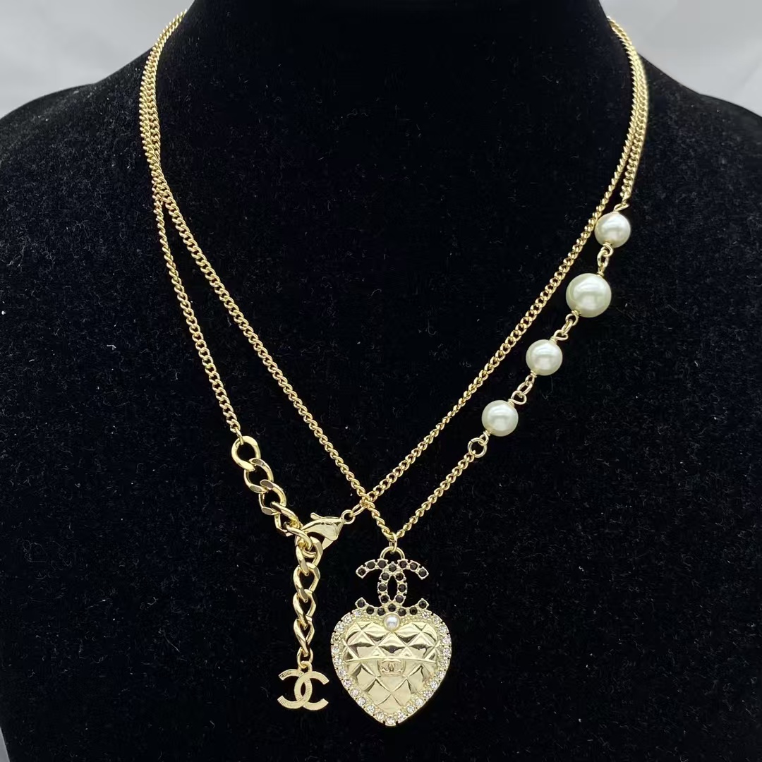 replica Chanel Multi Wear Ways Heart Pendant Long Chain Necklace - H Lin Jewelry