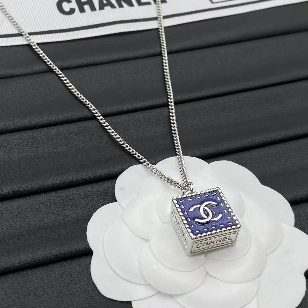 replica Chanel Denim Cube Pendant Necklace - H Lin Jewelry