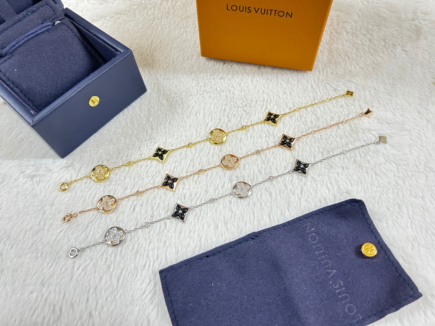 replica Louis Vuitton Black Carnelian Color Blossom BB Multi-Motifs Bracelet - H Lin Jewelry