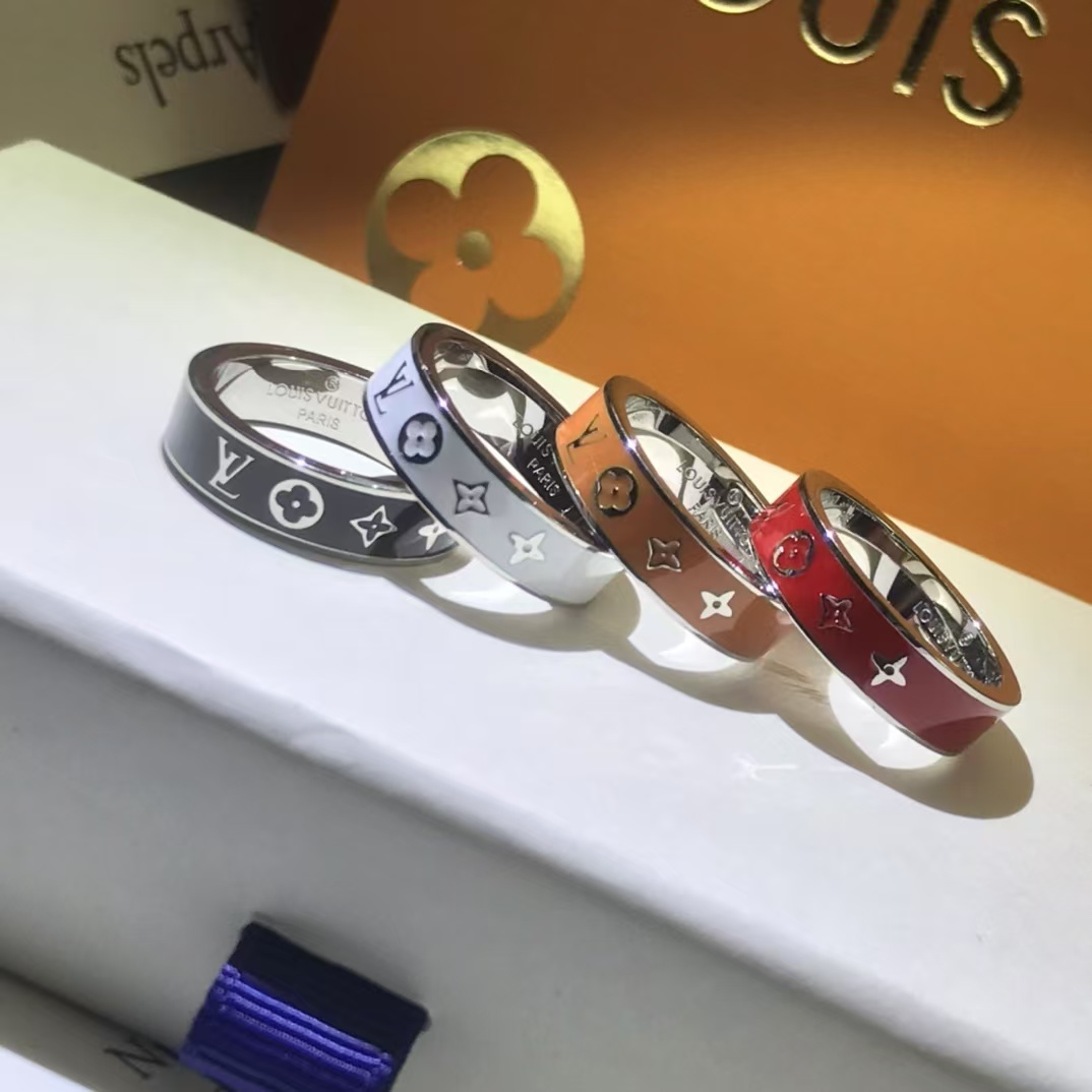 replica Louis Vuitton Enamel Pattern Ring - H Lin Jewelry
