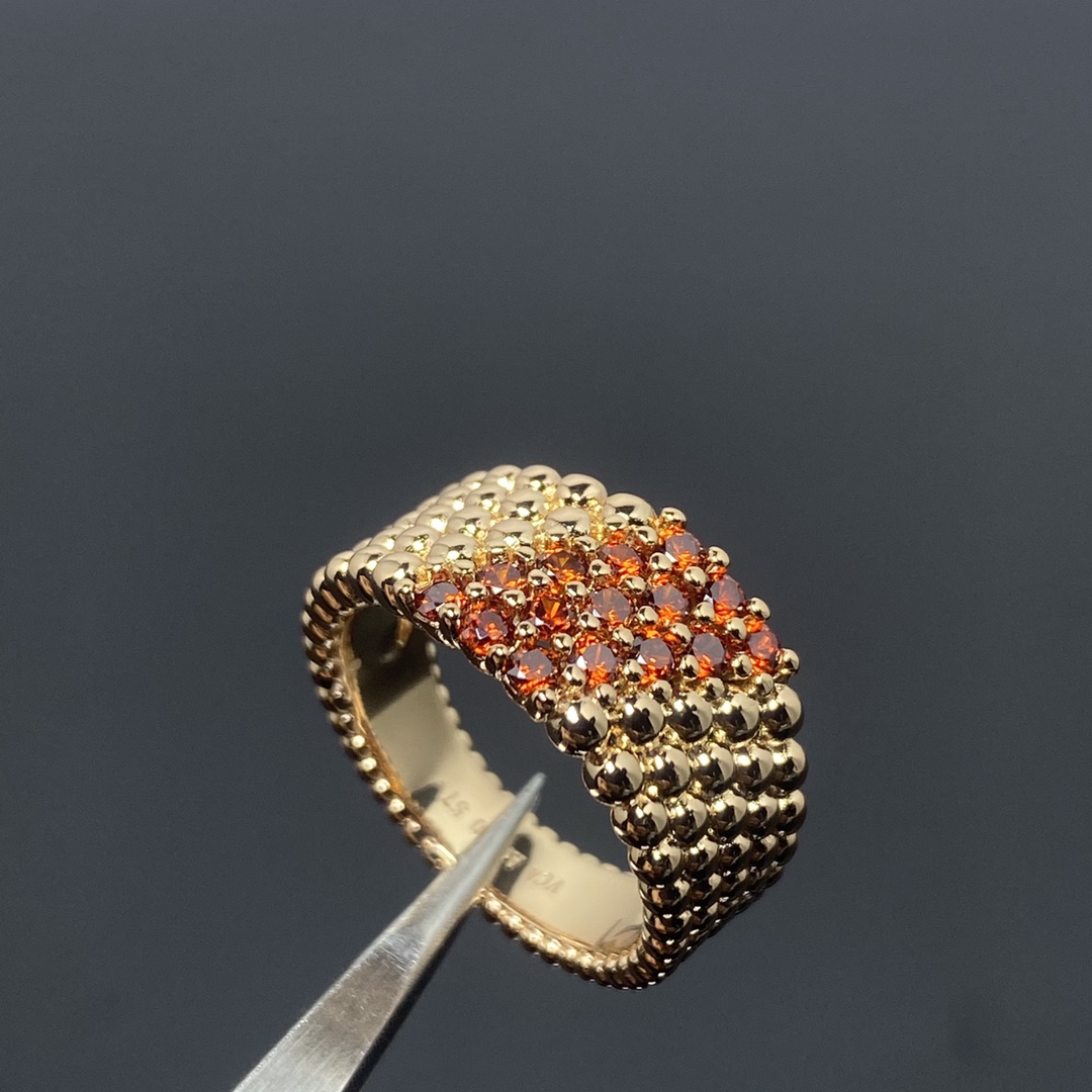 replica Van Cleef & Arpels Perlee Couleurs Ring, 5 Rows - H Lin Jewelry