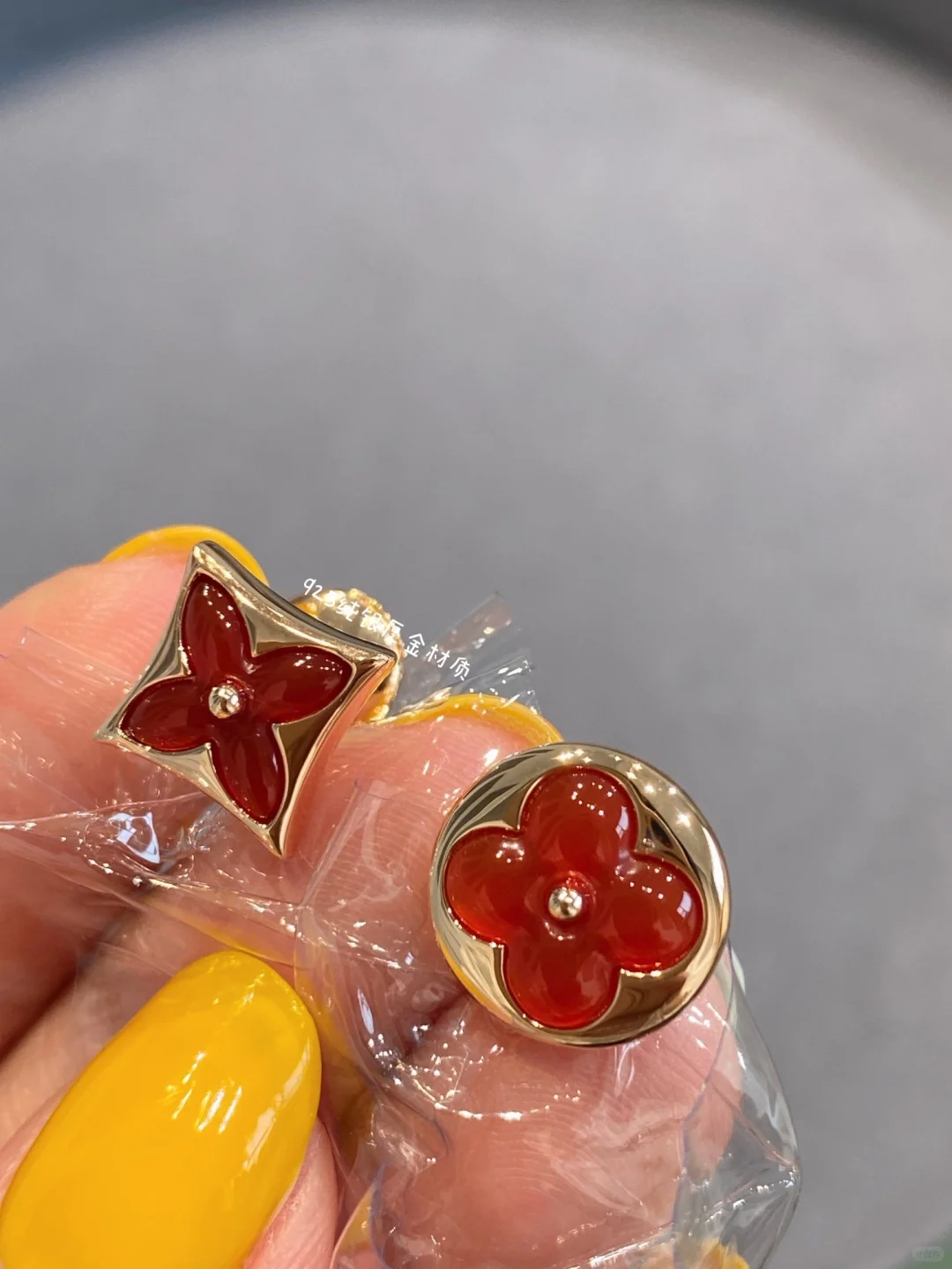 replica Louis Vuitton AB Asymmetric Red Carnelian Earrings - H Lin Jewelry