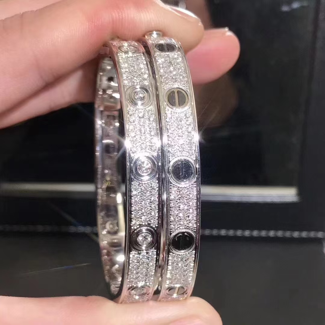 replica Cartier LOVE Bracelet Bangle, Diamond Paved - H Lin Jewelry
