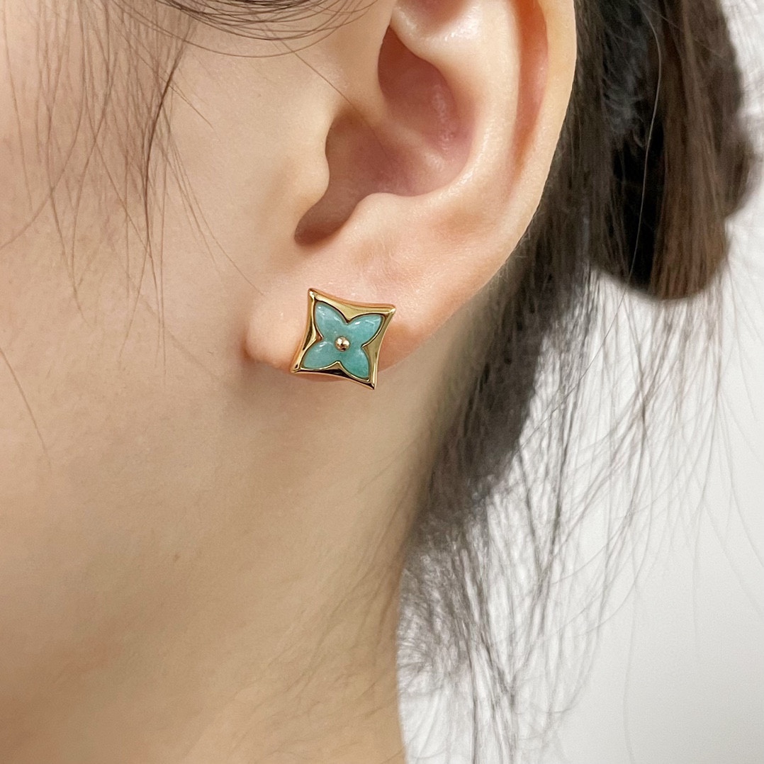 replica Louis Vuitton Amazonite Stud Earrings - H Lin Jewelry