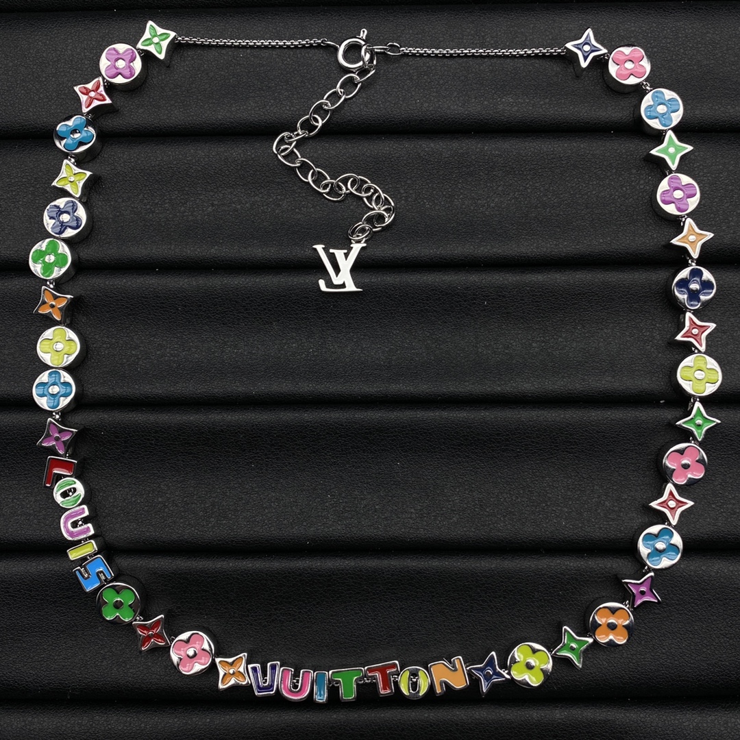 replica Louis Vuitton Multi Color Monogram Necklace - H Lin Jewelry