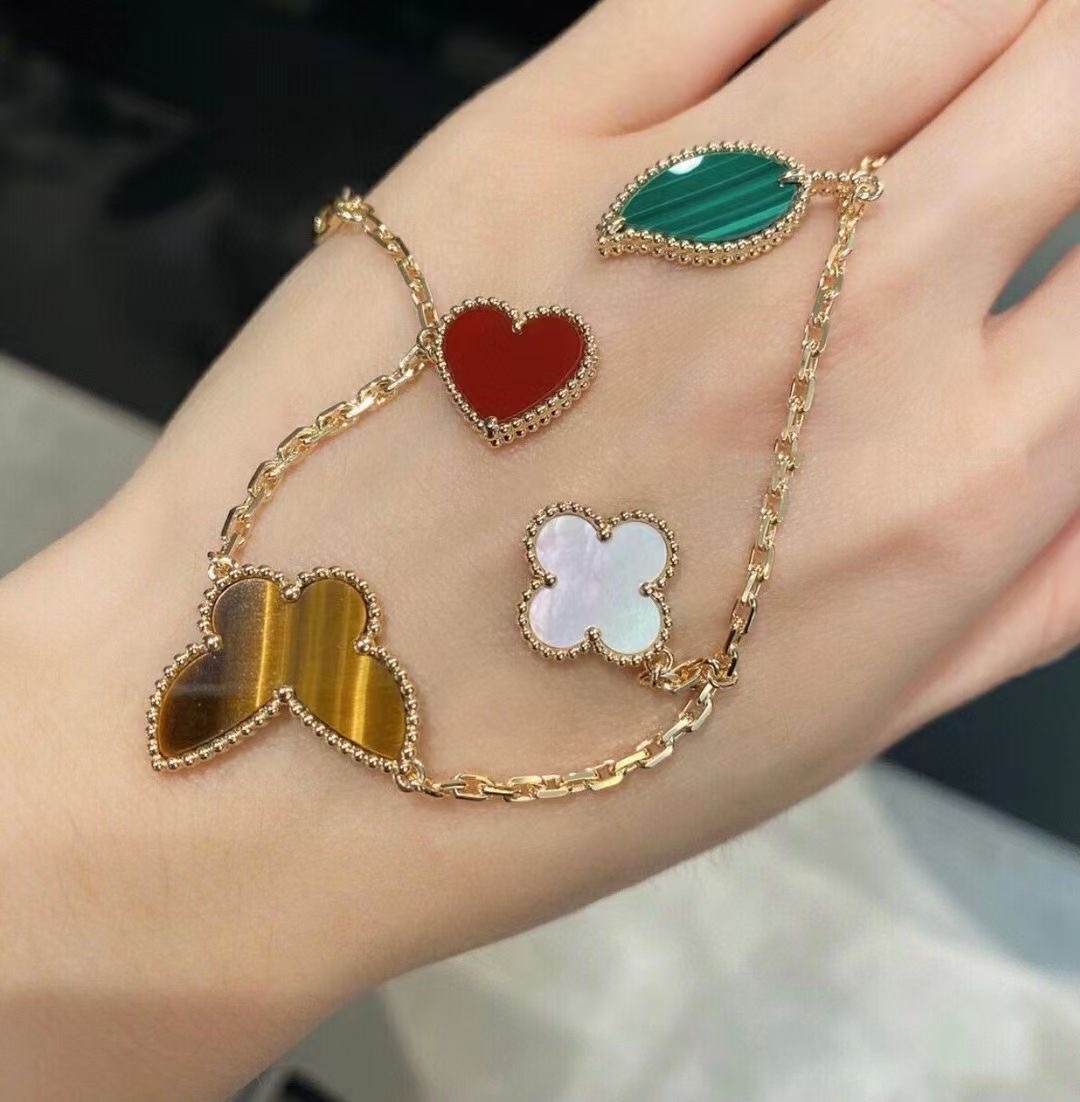 replica Van Cleef & Arpels Limited Version Lucky Alhambra Bracelet 4 Motifs - H Lin Jewelry