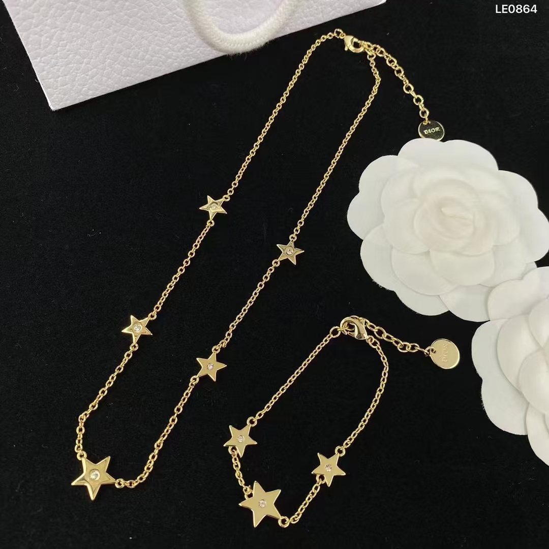 replica Dior Stars Necklace and Bracelet - H Lin Jewelry
