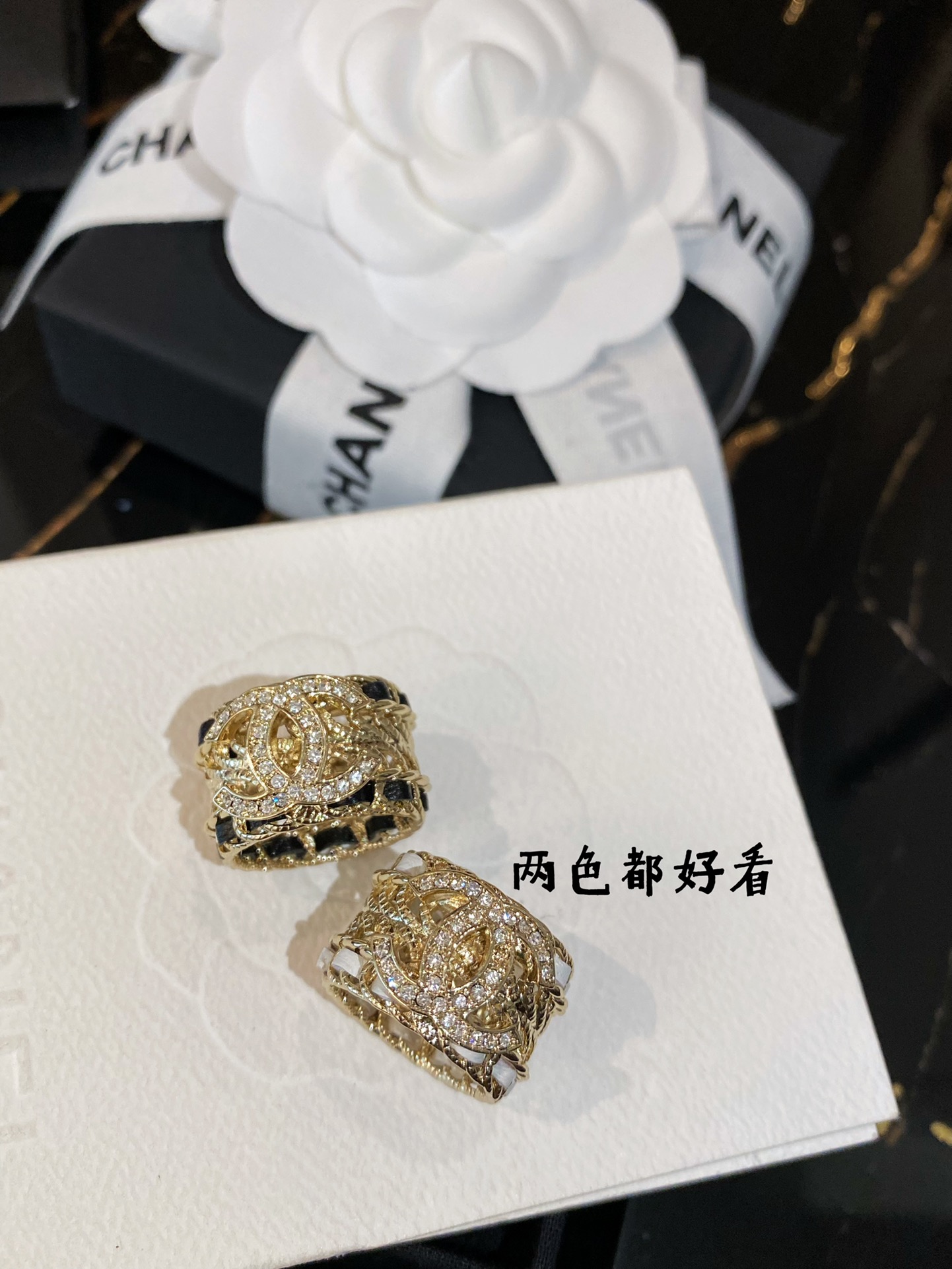 replica Chanel Wide Hollow Leather Wrap Vintage Ring - H Lin Jewelry