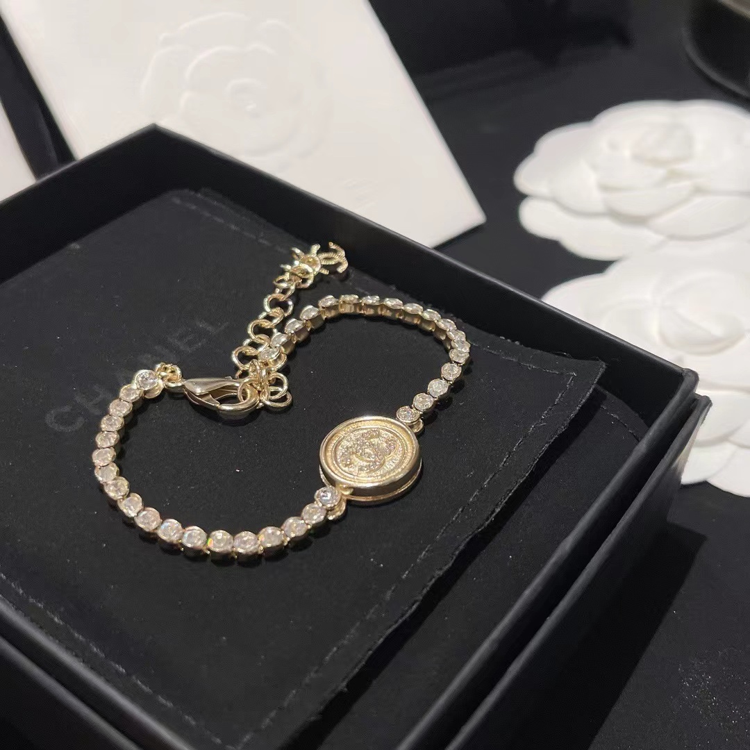 replica Chanel Full Diamond Round Tag Bracelet - H Lin Jewelry