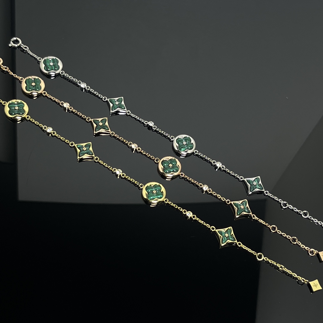 replica Louis Vuitton 4 Motifs Malachite Star Sun Bracelet - H Lin Jewelry