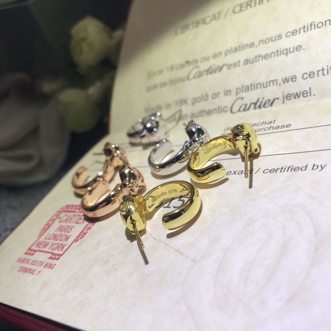 replica Cartier Panthère de Leopard Half Hoop Stud Earrings - H Lin Jewelry