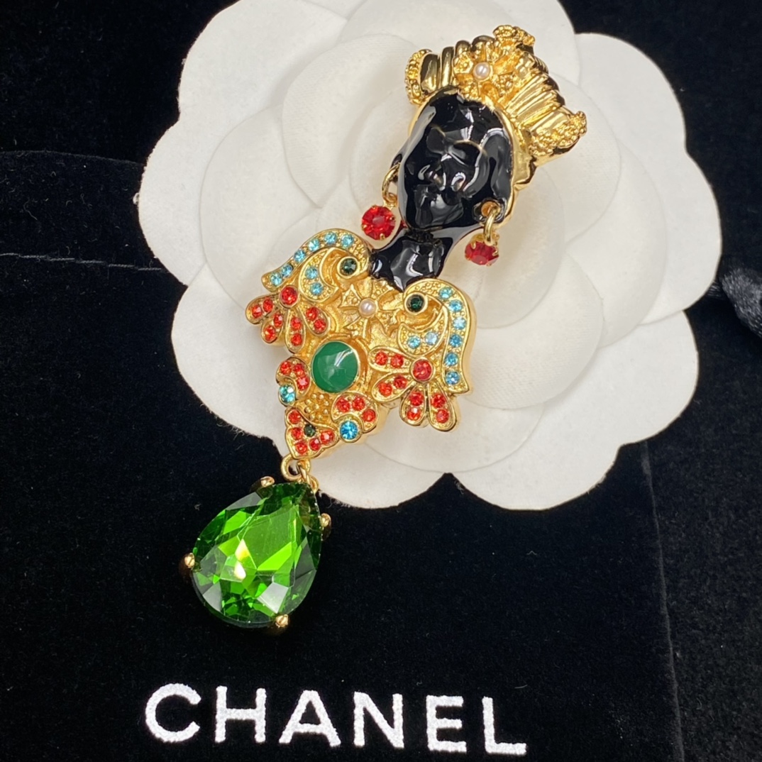 replica Chanel Vintage Buddha Head Face Brooch - H Lin Jewelry