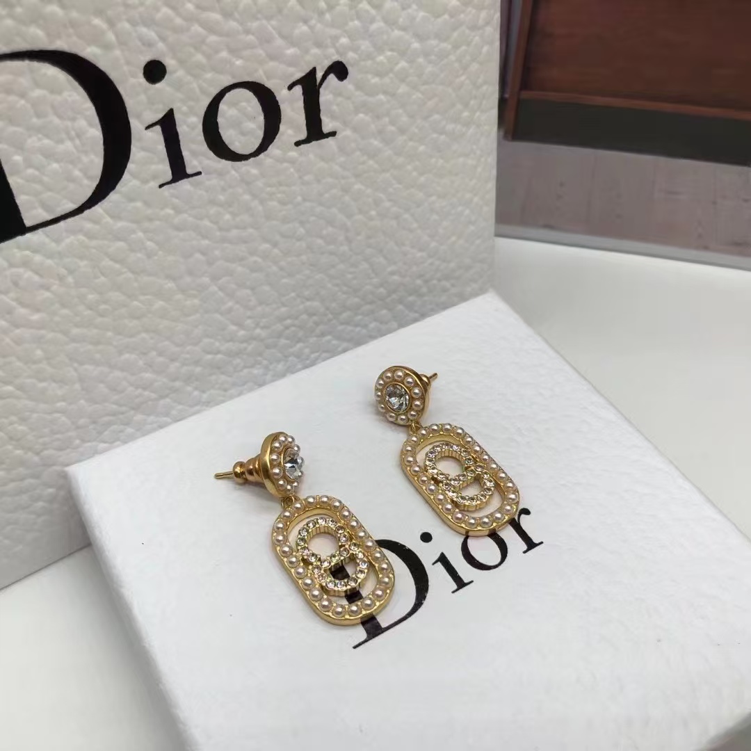 replica Dior Vintage Rectangle CD Earrings - H Lin Jewelry