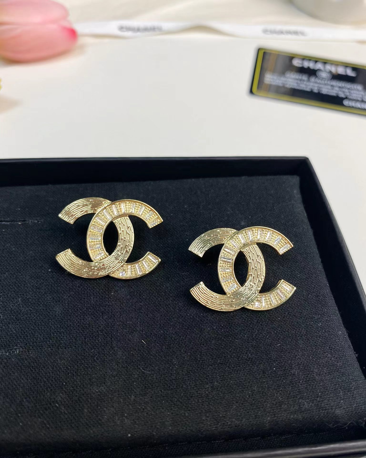 replica Chanel Big Gold Double C Stud Earrings - H Lin Jewelry