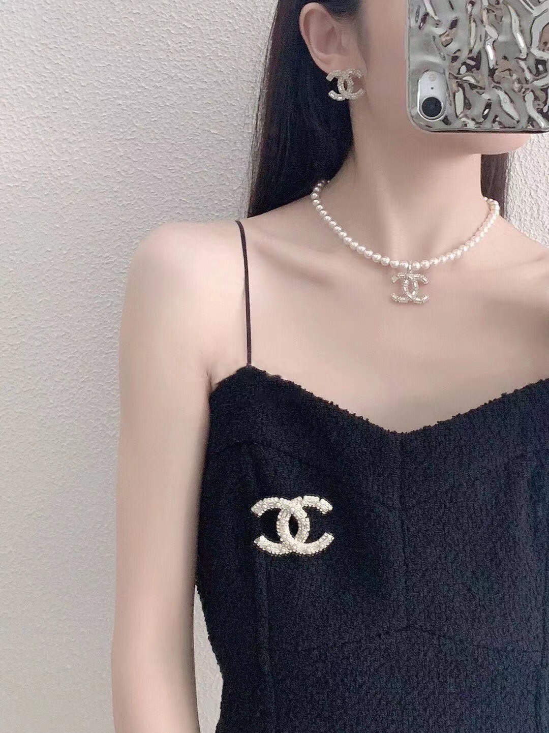 replica Chanel Vintage Pearl Rhinestone CC Brooch - H Lin Jewelry