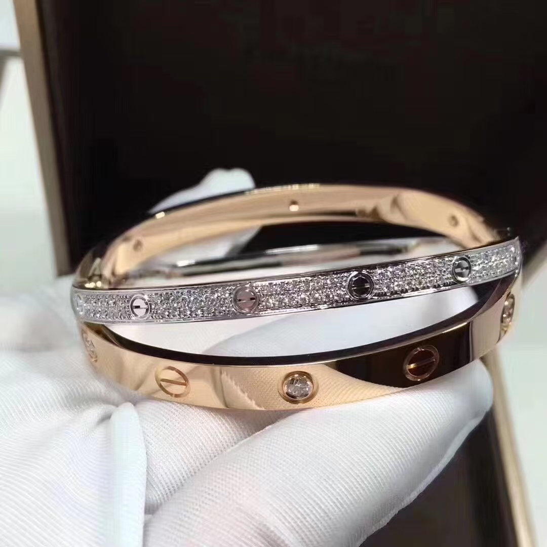 replica Cartier Cross Mixed Metal Color LOVE Bracelet Bangle - H Lin Jewelry
