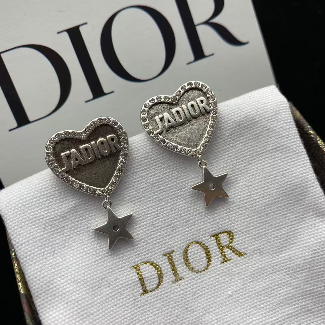 replica Dior JADIOR Heart with Star Drop Earrings - H Lin Jewelry