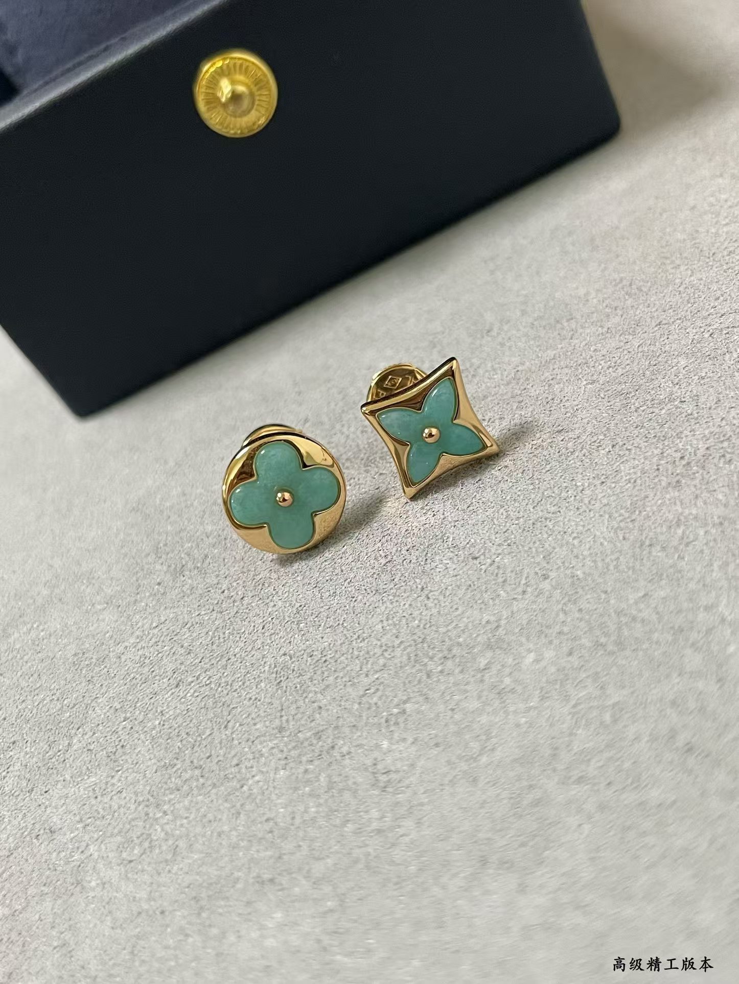 replica Louis Vuitton AB Style Amazonite Stud Earrings - H Lin Jewelry