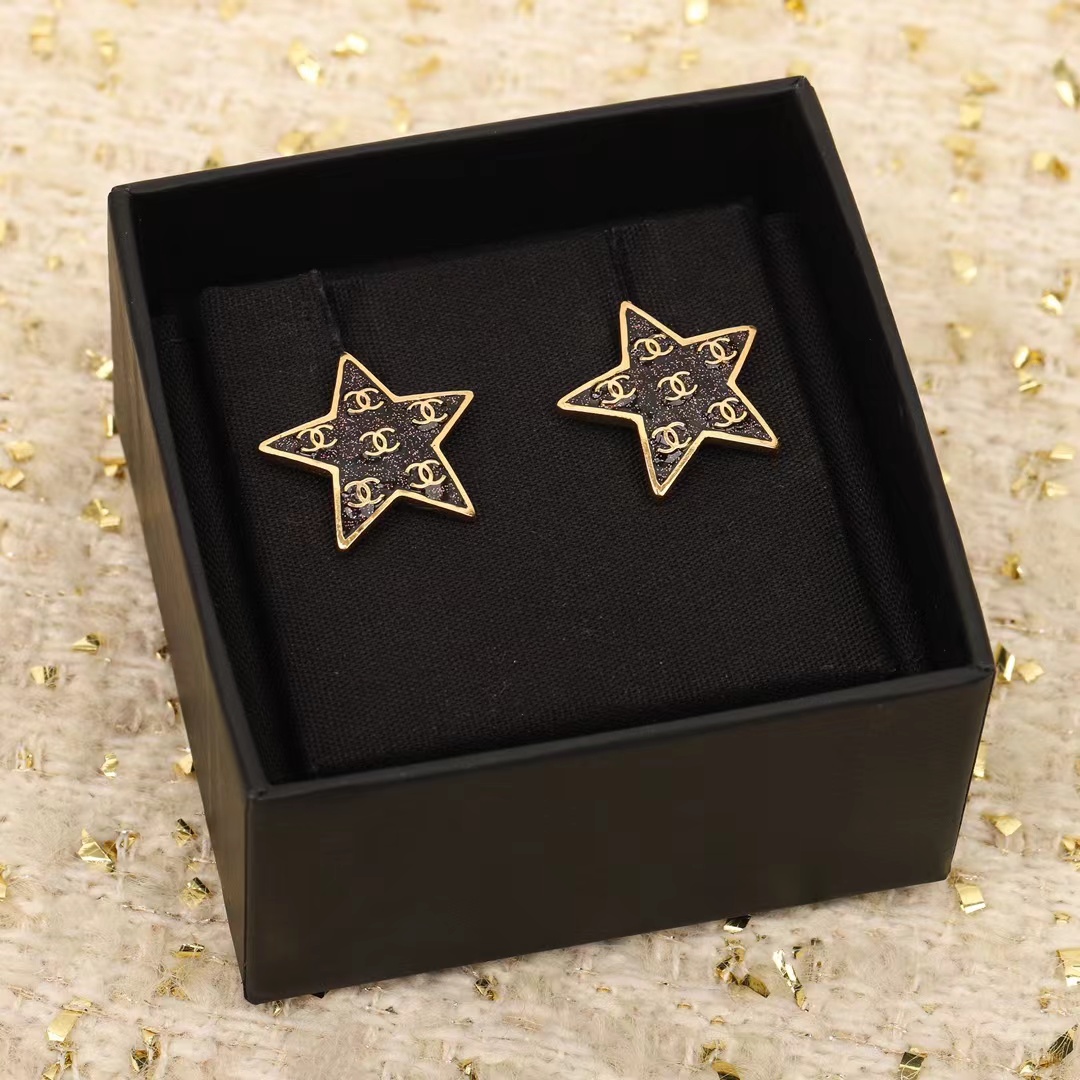 replica Chanel Black Star Earrings - H Lin Jewelry