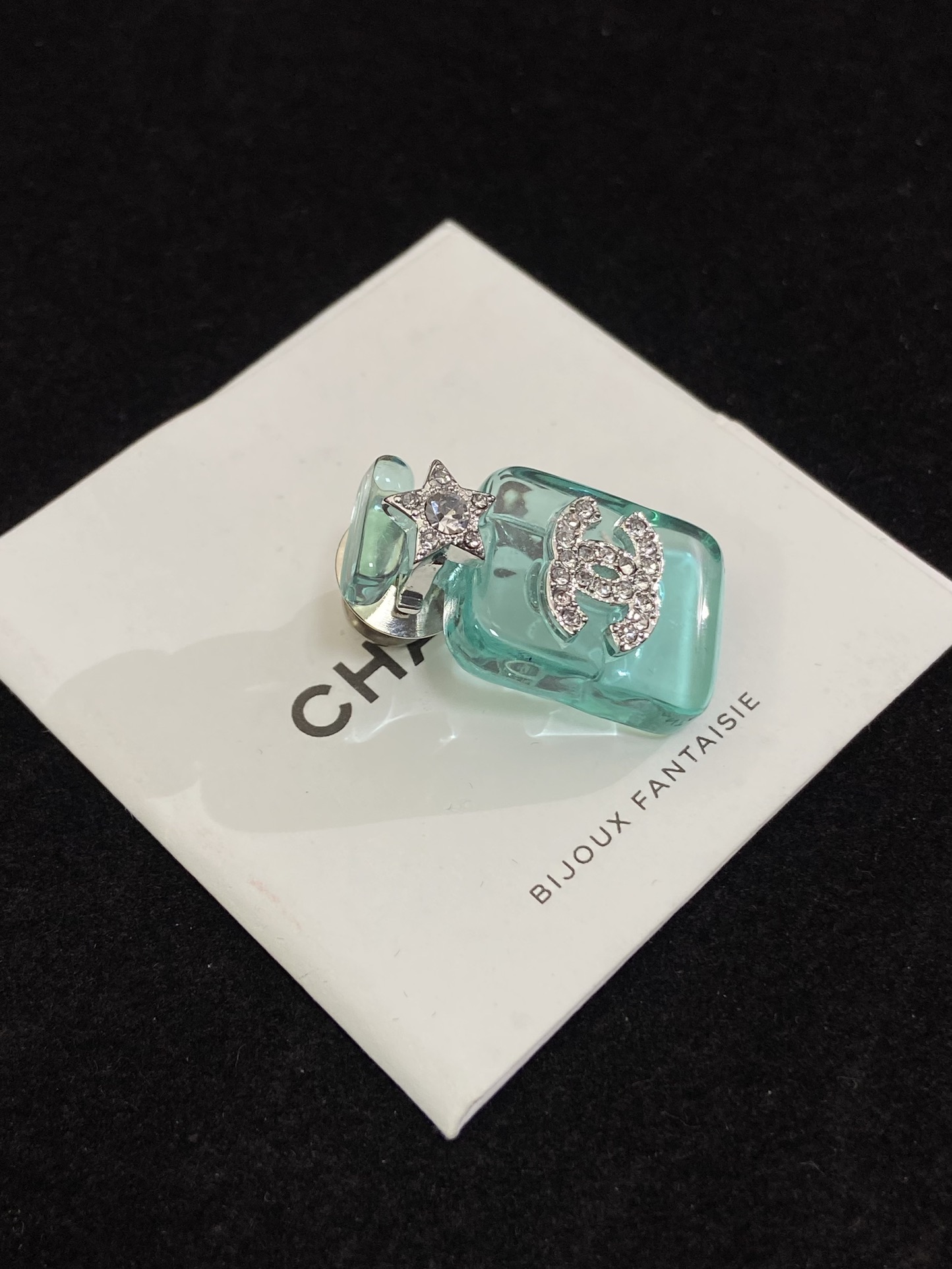replica Chanel Jelly Green Perfume Bottle Brooch - H Lin Jewelry
