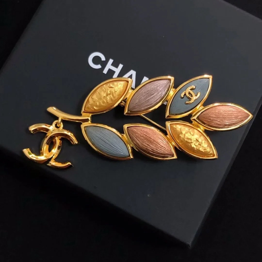 replica Chanel Multi Color Leaf Brooch - H Lin Jewelry