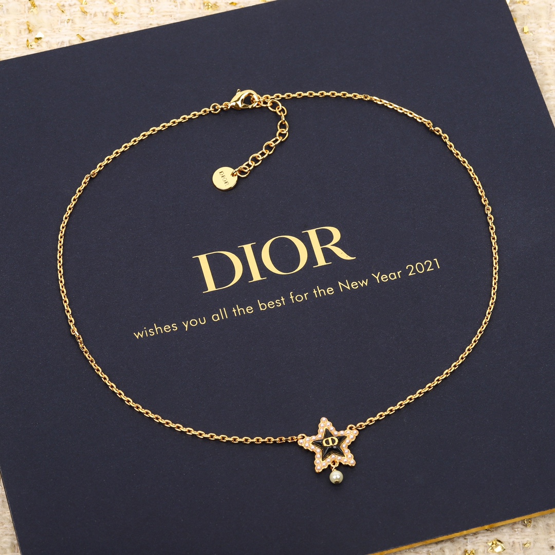 replica Dior Black Star Pendant Necklace - H Lin Jewelry