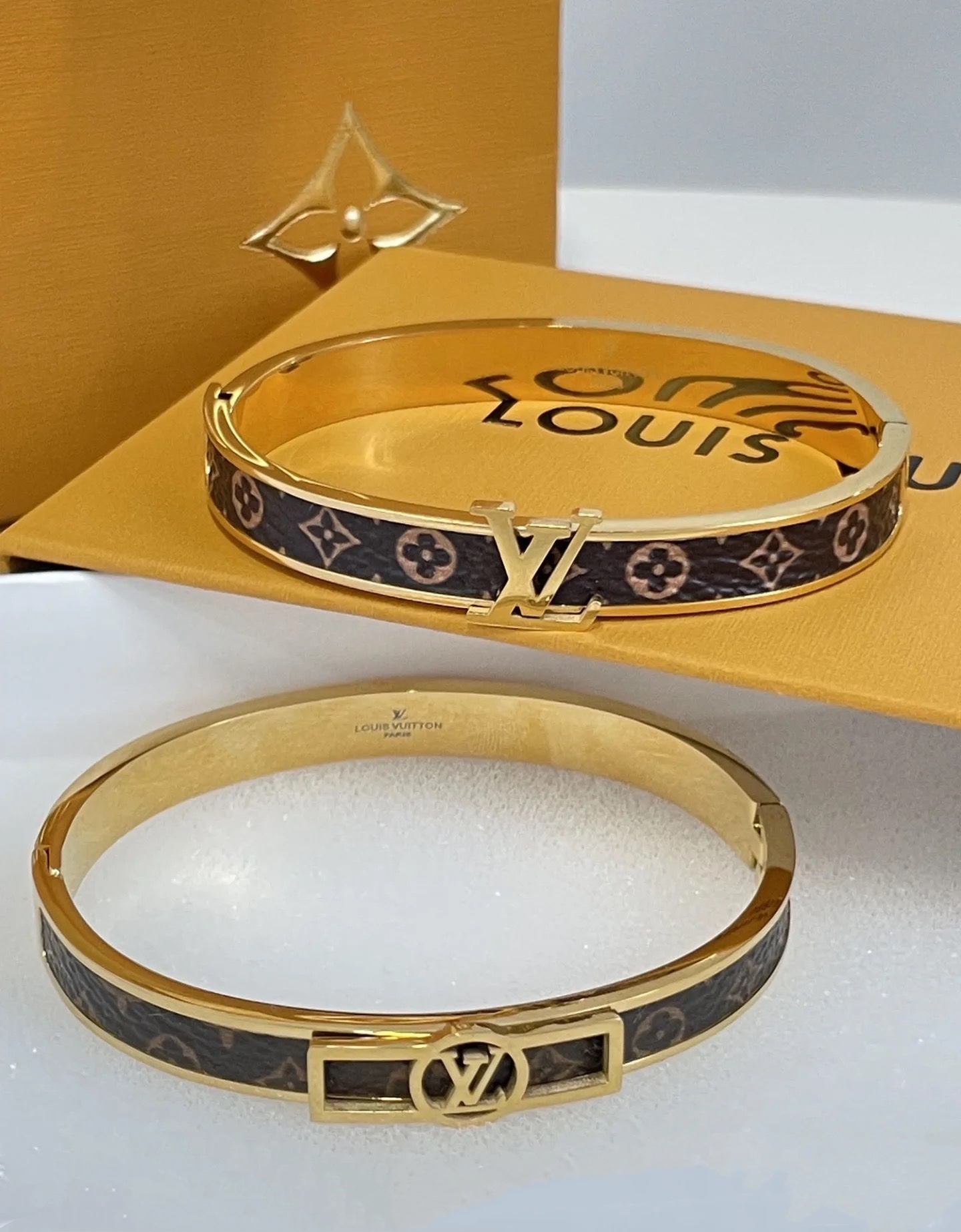replica Louis Vuitton Leather Bangle Bracelet - H Lin Jewelry