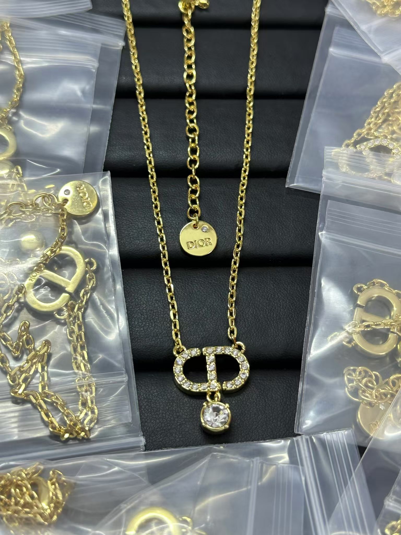 replica Dior CD Pendant Diamond Drop Necklace - H Lin Jewelry