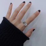 replica Vivienne Westwood Punk Unisex Style Wide Band Stamped Saturn Couple Ring - H Lin Jewelry