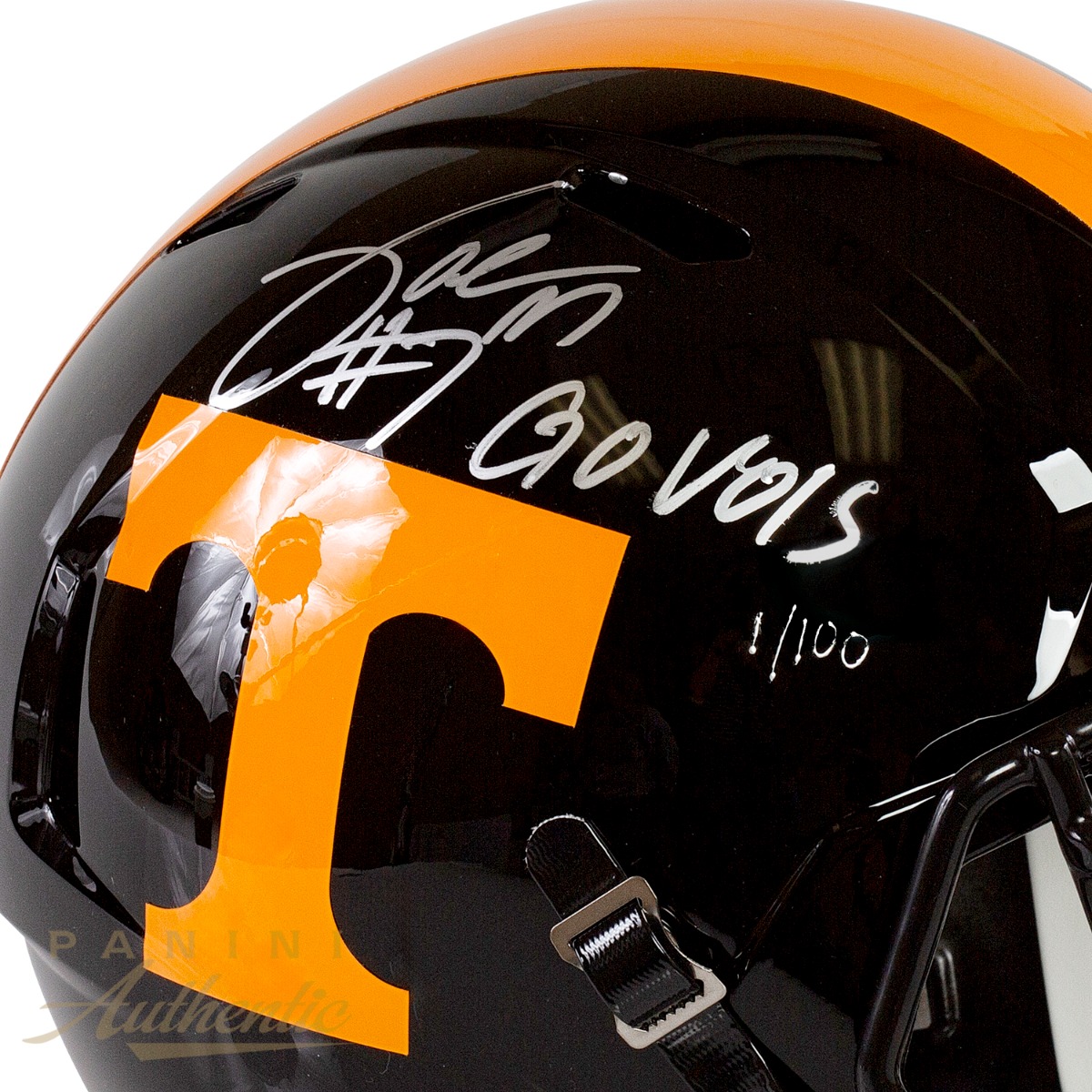 Joe Milton Autographed Tennessee Volunteers Full Size Black Riddell Speed Replica Helmet with