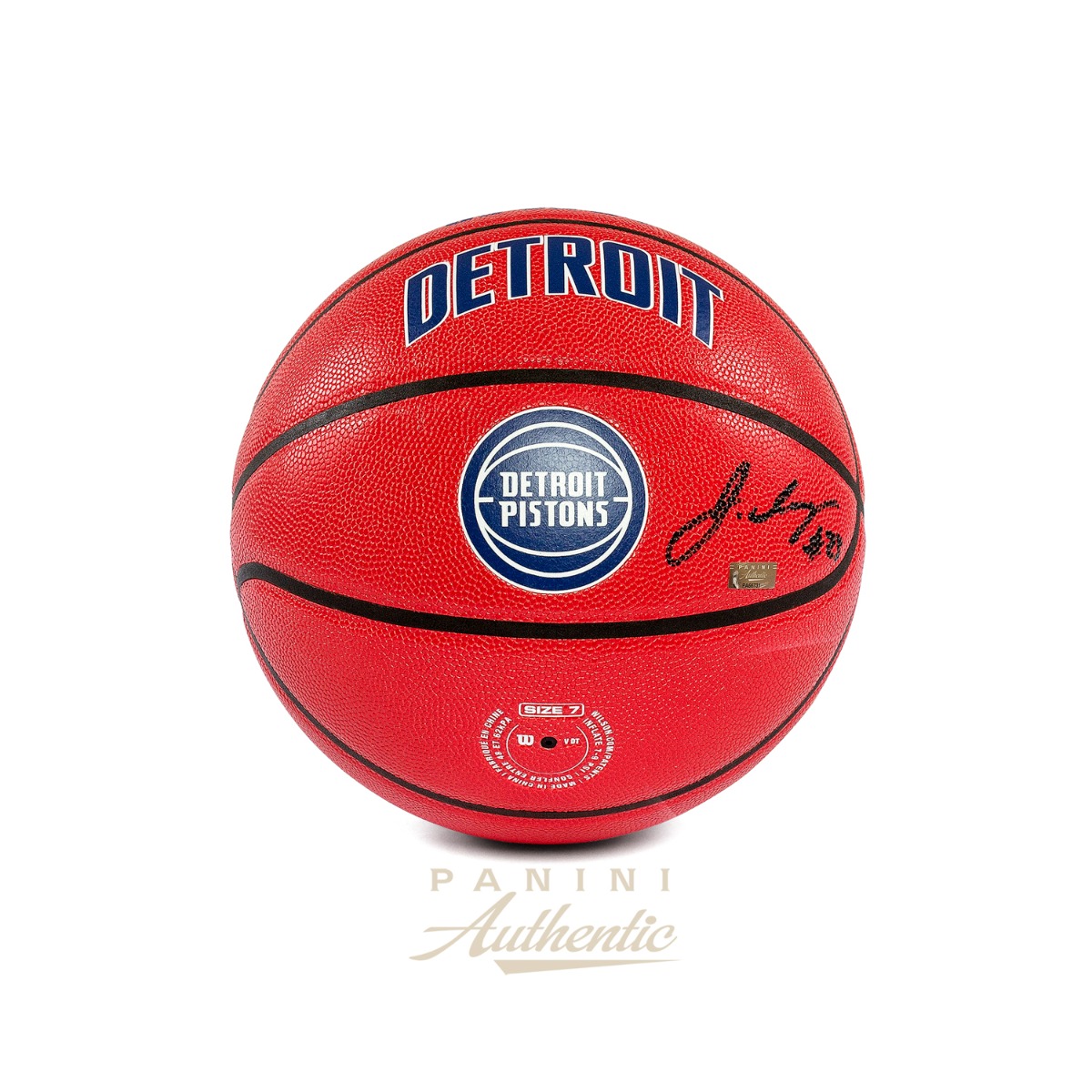 Jaden Ivey Autographed Detroit Pistons NBA 75th Anniversary City Edition Red Wilson Basketball ~Open Edition Item~