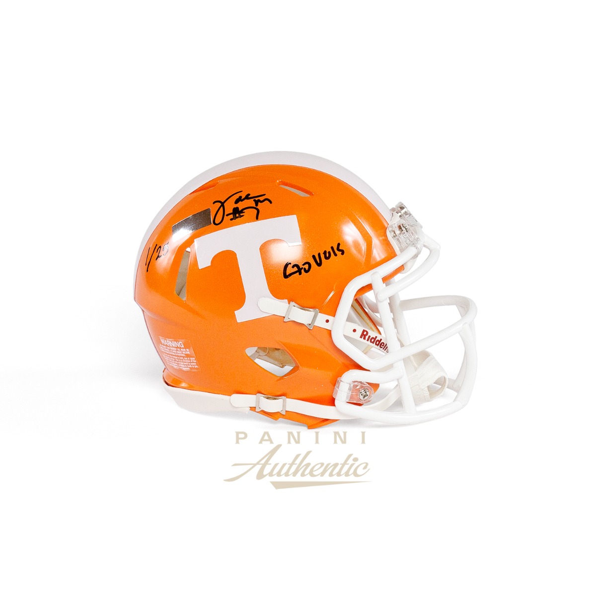 Joe Milton Autographed Tennessee Volunteers Orange Riddell Speed Mini Helmet with